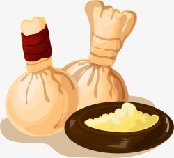 手绘黄色炒饭素材
