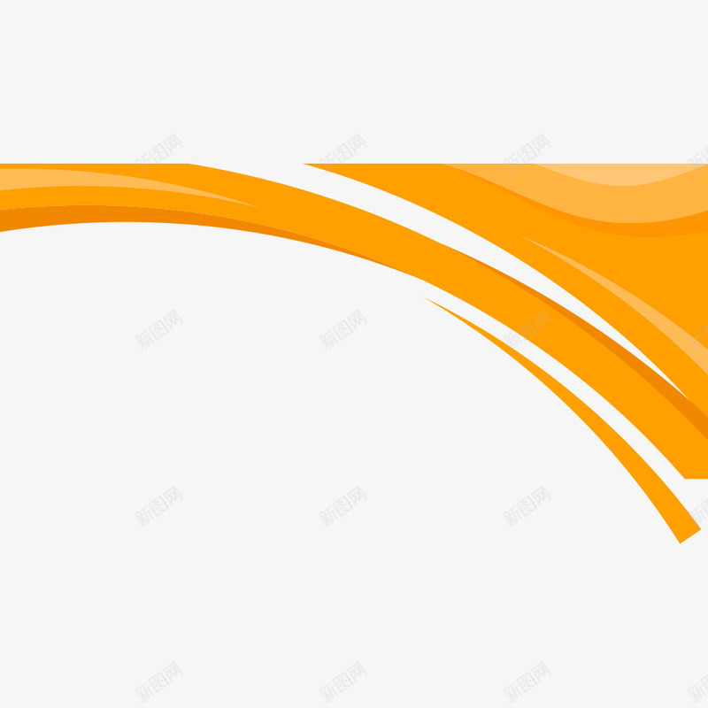 简约橙色线条装饰png免抠素材_新图网 https://ixintu.com 名片模版 大波浪线条 扁平 暖色 橙色 波浪 简约 线条 装饰