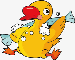 游走中的鸭子洗澡中的鸭子矢量图高清图片