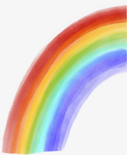 彩色手绘画手绘的彩虹高清图片