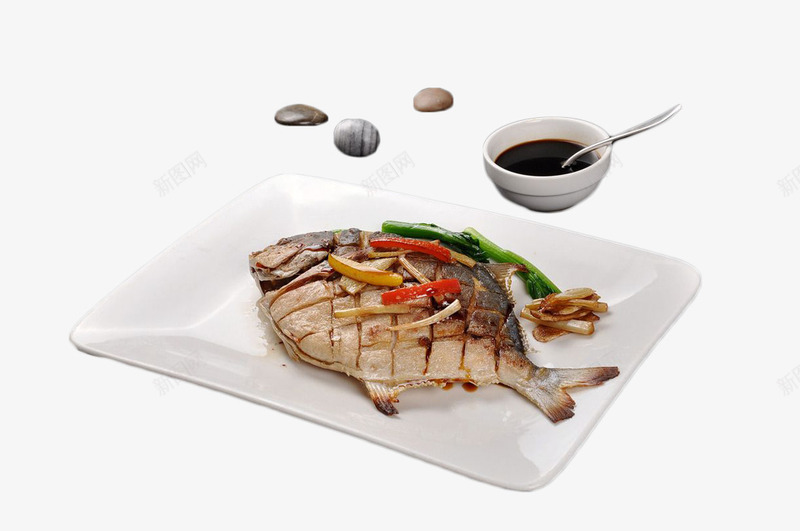 一条做好的鲳鱼psd免抠素材_新图网 https://ixintu.com 海鲜 食物 鱼类菜品 鲳鱼