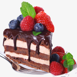 慕斯蛋糕矢量图蓝莓巧克力蛋糕高清图片