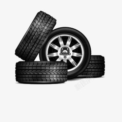 轮子装饰黑色轮胎高清图片