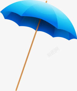 蓝色卡通遮阳伞素材