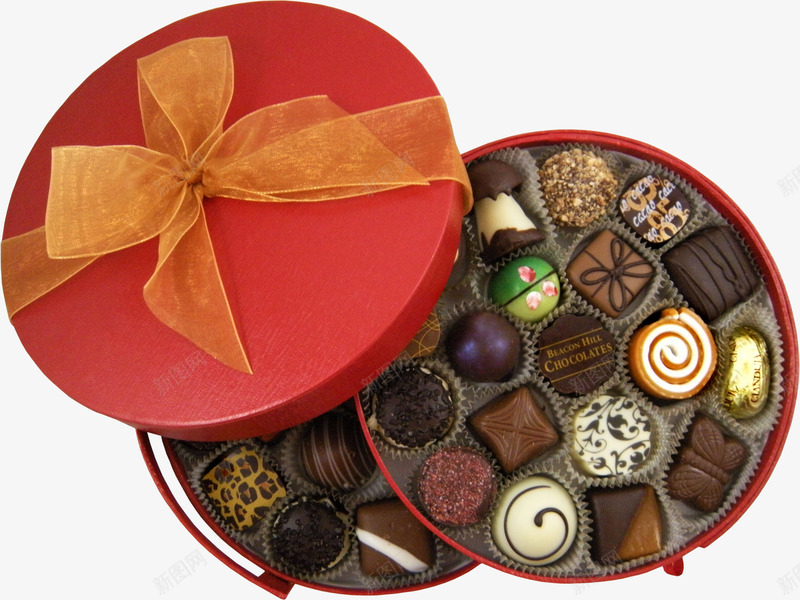 一盒巧克力png免抠素材_新图网 https://ixintu.com 巧克力 盒子 矢量装饰 蝴蝶结 装饰