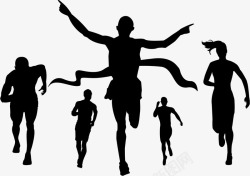 好多的青苔创意合成奔跑马拉松运动会高清图片