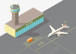 飞机场插画设计飞机场高清图片