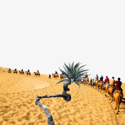 沙漠枯树骑队素材