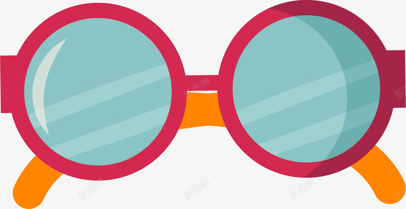 卡通圆框眼镜墨镜png免抠素材_新图网 https://ixintu.com 卡通 圆形 度假旅游 旅行 眼镜 眼镜框 矢量图案