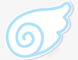 飞翔的龙装饰蓝色卡通小翅膀高清图片