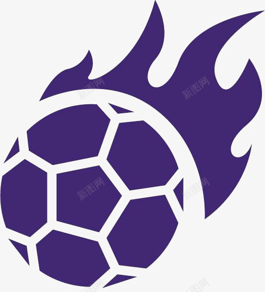 足球LOGO图标png_新图网 https://ixintu.com 创意LOGO 紫色篮球LOGO 足球火 足球边框