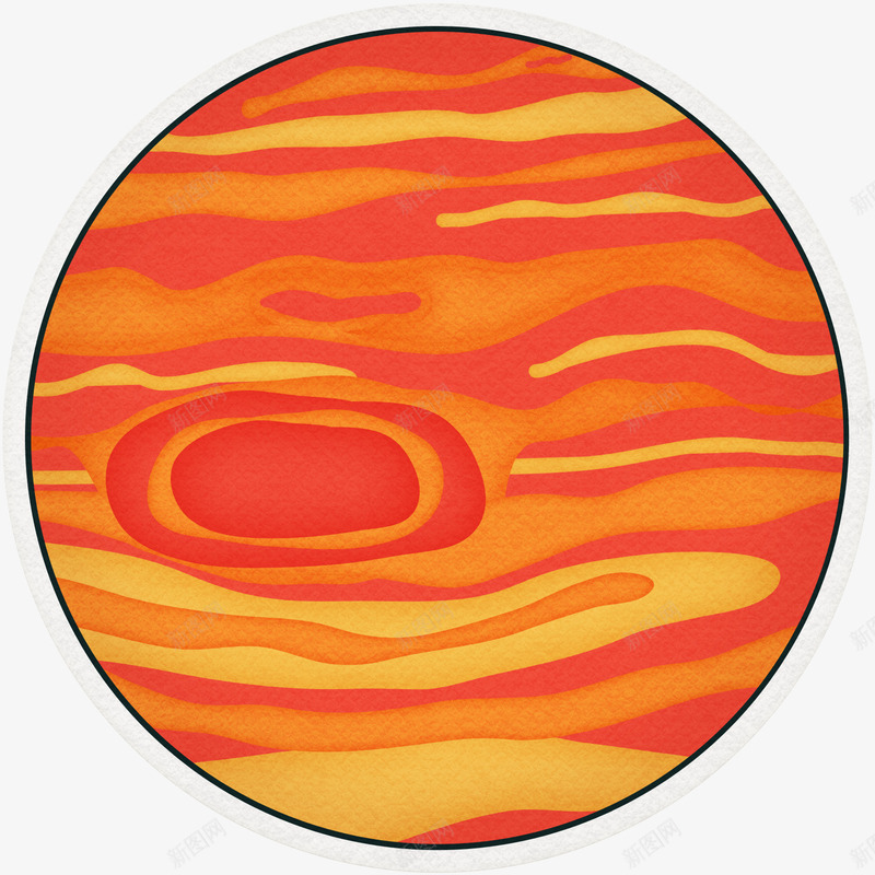 橙色创意卡通星球png免抠素材_新图网 https://ixintu.com 创意星球 卡通星球 橙色星球