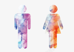 男女形象水彩男女形象矢量图图标高清图片