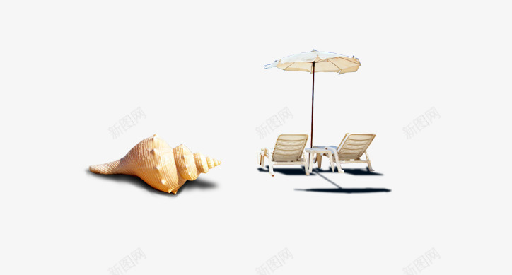 沙滩上的座椅png免抠素材_新图网 https://ixintu.com 沙滩椅 海螺