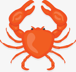 螃蟹美食节红色扁平卡通螃蟹高清图片