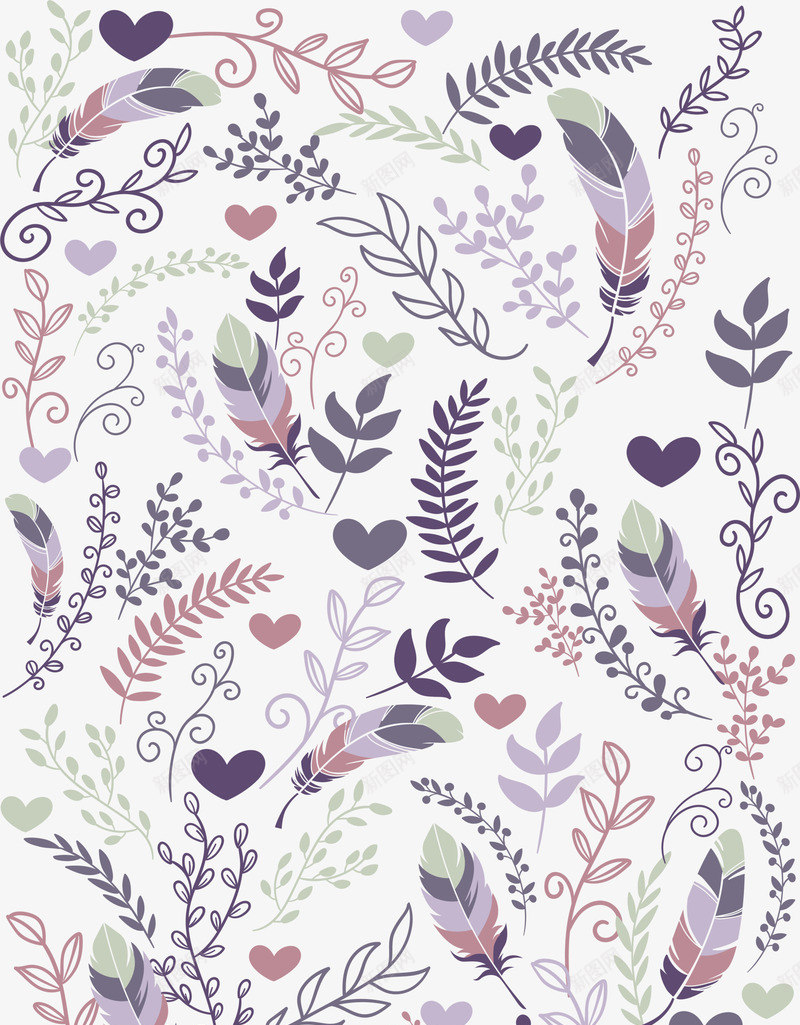紫色羽毛植物背景png免抠素材_新图网 https://ixintu.com 免抠PNG 图案 植物 紫色 羽毛 背景 边框纹理