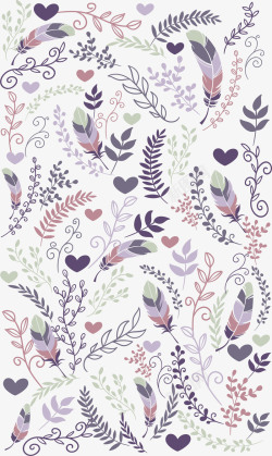 紫色边框紫色羽毛植物背景高清图片