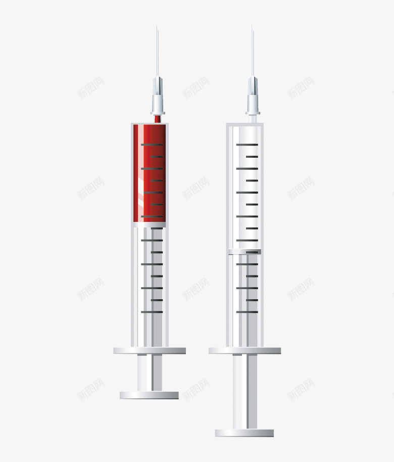 卡通针管png免抠素材_新图网 https://ixintu.com 17素材网 卡通 打针 红色针管 药剂 针管