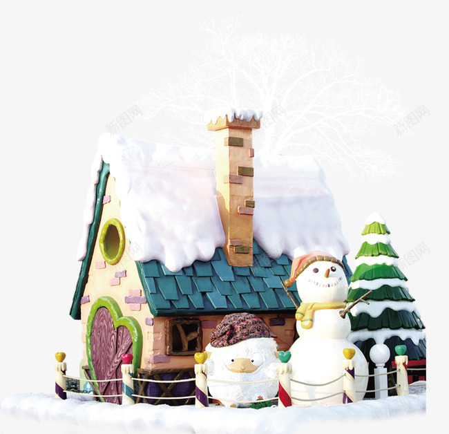 雪人圣诞元素png免抠素材_新图网 https://ixintu.com 下雪 圣诞老人 平安夜 星空 节日 雪人