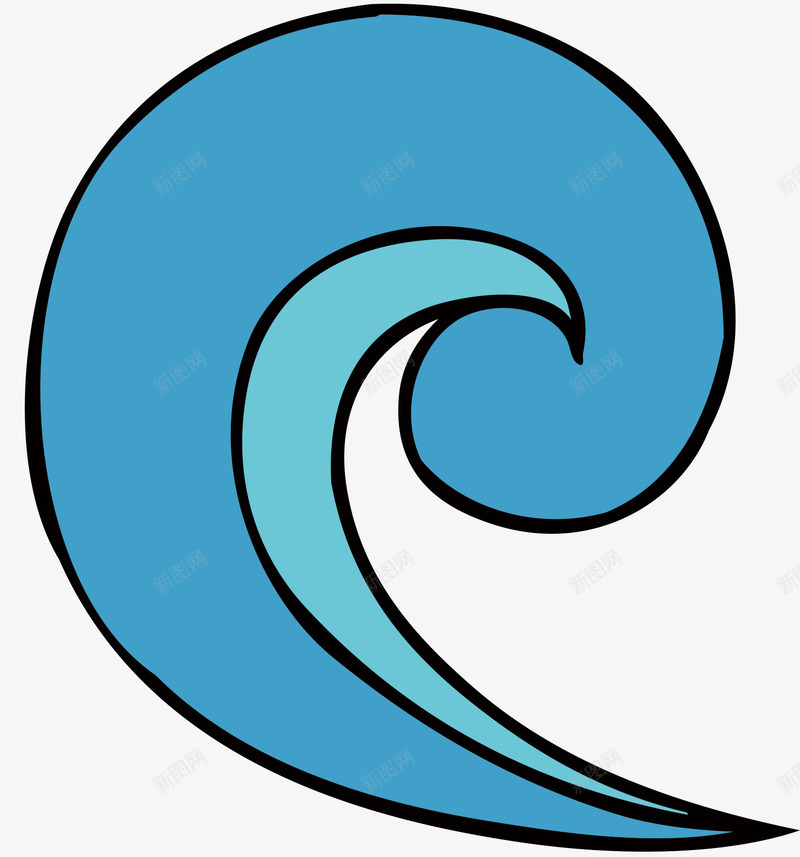 海浪元素png免抠素材_新图网 https://ixintu.com 卡通 夏天 夏日 手绘 沙滩 海浪 清爽 酷爽