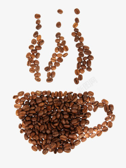 矢量咖啡杯装饰咖啡豆高清图片