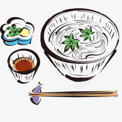 日式食物可爱简笔画漫画素材