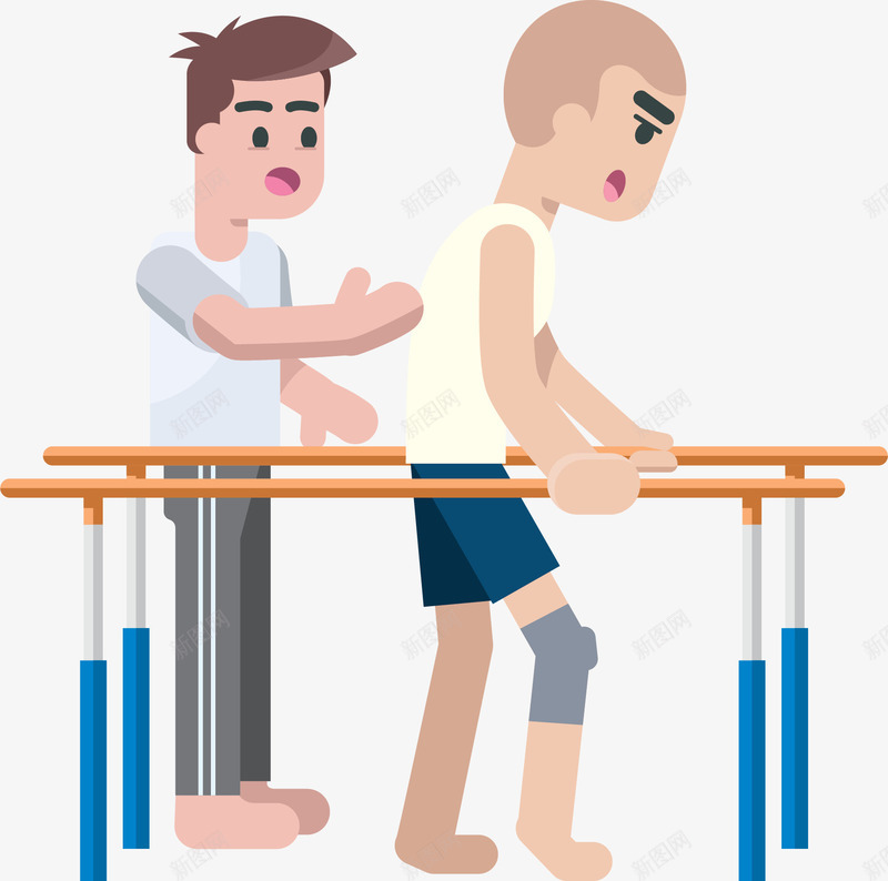 膝盖受伤的男子做恢复运动png免抠素材_新图网 https://ixintu.com 复健 物理治疗 病人 病患
