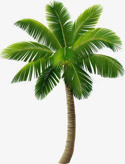船图案绿色海岛椰树高清图片