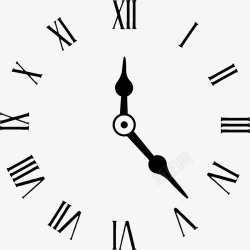 时间罗马数字时钟矢量图高清图片