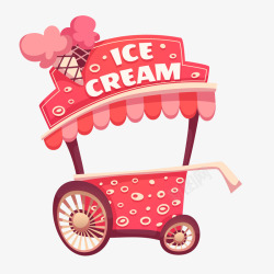 贩卖车卡通冰淇淋贩卖车矢量图高清图片