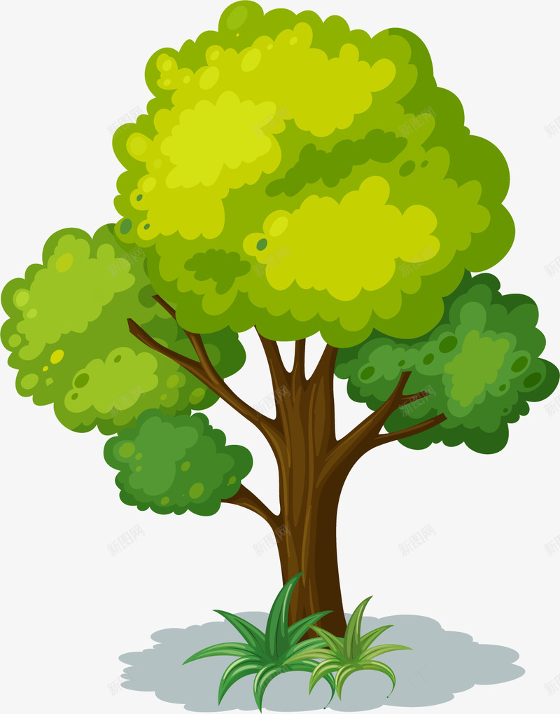 茁壮的大树矢量图ai免抠素材_新图网 https://ixintu.com 创意 卡通 商务 大树 成长过程 手绘 矢量图 简约 绿色 茁壮成长