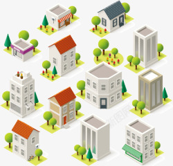 建筑高楼城镇都市地产矢量图素材