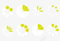矢量正在加载清新黄色圆形扁平缓冲图标高清图片