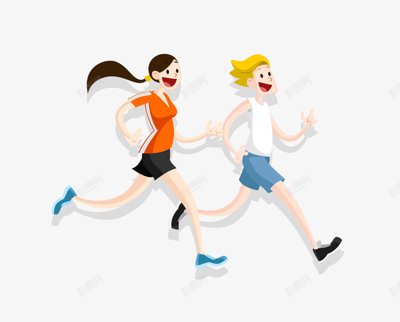 跑步的情侣png免抠素材_新图网 https://ixintu.com PNG素材下载 健身 免费图片 跑步 跑步的情侣
