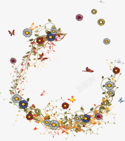 鲜艳花朵矢量图素材