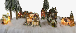 冬天房屋建筑雪景装饰品素材