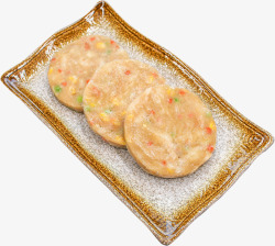 虾饼盘子上面的美味食物高清图片