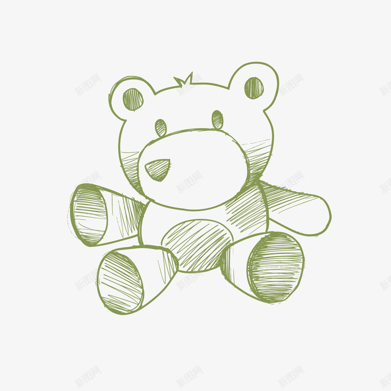 手绘小熊png免抠素材_新图网 https://ixintu.com 手绘图 手绘小熊 熊玩具