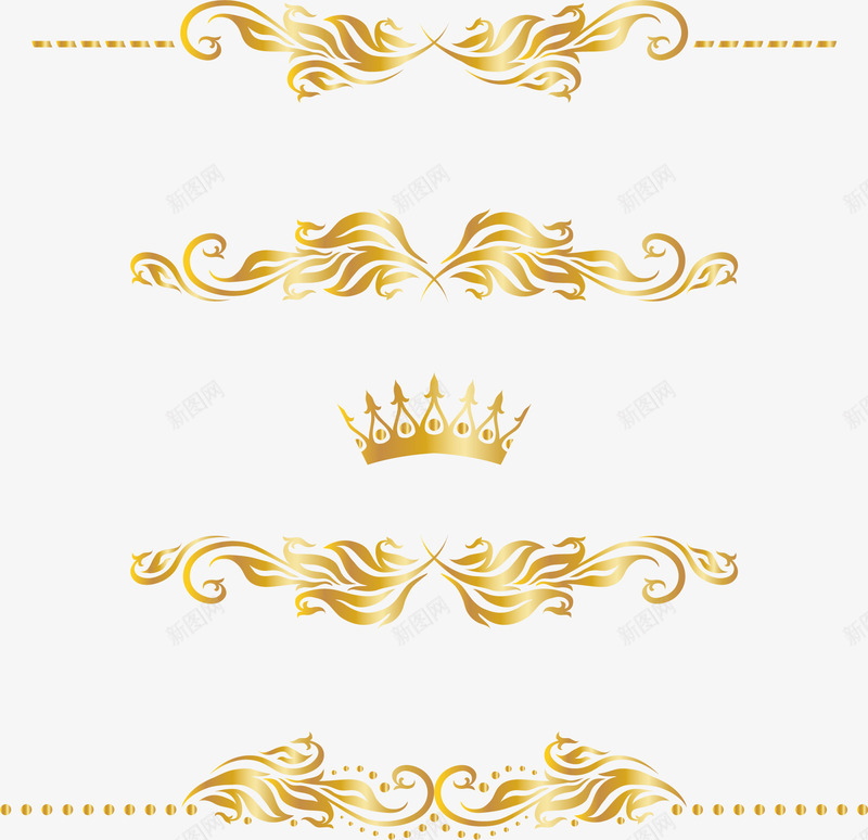 金色花边图案png免抠素材_新图网 https://ixintu.com 免抠PNG 图案 花纹 花边 装饰图案 金色 金边