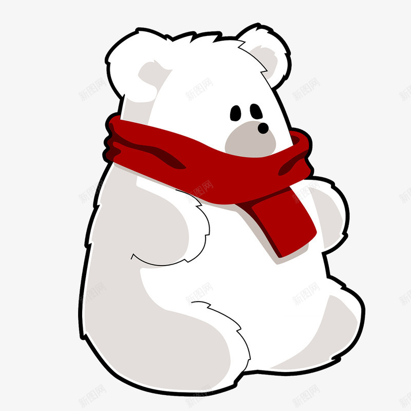 戴围巾的小熊png免抠素材_新图网 https://ixintu.com png图形 动物 小熊 红围巾 装饰