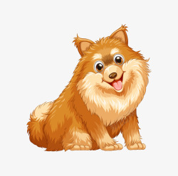 小型犬手绘卡通可爱宠物狗高清图片
