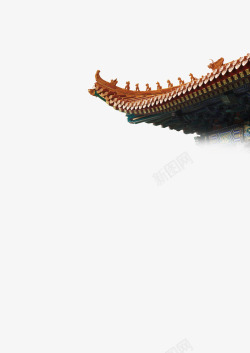 宫廷插画北京旅游宫廷屋檐装饰高清图片
