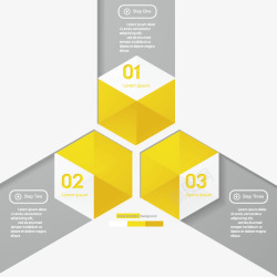 几何选项黄白色简约信息图表高清图片