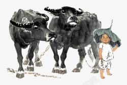 放牛的清明节水墨画牧童高清图片
