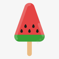 西瓜冰淇淋插画素材小清新配色西瓜雪糕高清图片