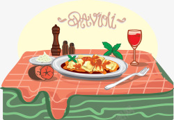 经典菜单比萨意大利食物矢量图高清图片