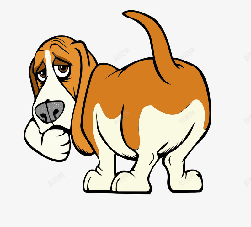 失落的小狗png免抠素材_新图网 https://ixintu.com 卡通 失落的 小狗 手绘 白色的 简笔 黄色的