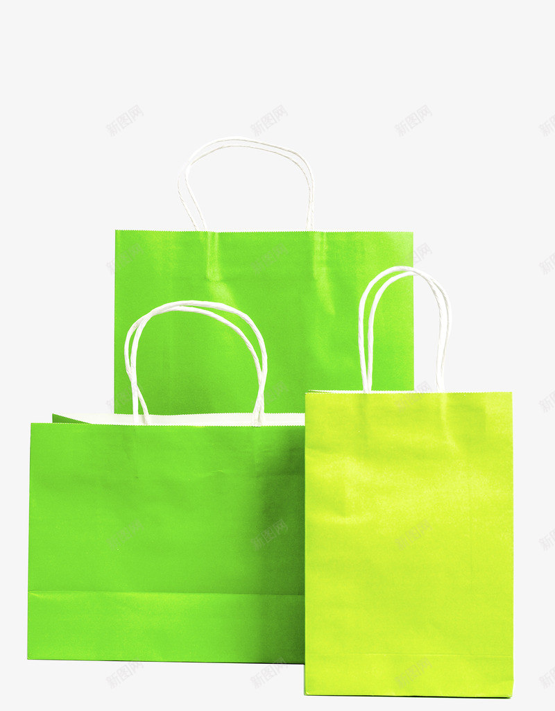 绿色大小纸质购物袋png免抠素材_新图网 https://ixintu.com 包装袋 礼物 纸质 购物袋 超级市场