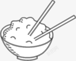 手绘米饭手绘一碗米饭图标高清图片
