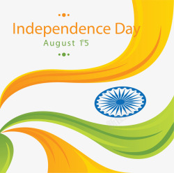 彩色波纹印度独立日矢量图素材